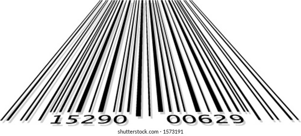 Barcode in perspective format with slight shadow