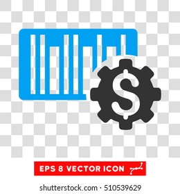 Barcode Price Setup EPS vector icon. Illustration style is flat iconic bicolor blue and gray symbol.