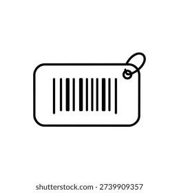 Barcode price tag icon black and white vector illustration for shopping retail and sale concepts