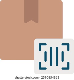 Barcode Product flat Icon in Modern Style. Barcode design for product labeling, digital barcode for inventory, retail barcode illustration