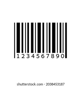Barcode product unique identification system number icon. Black information symbol. Vector illustration isolated on white background.