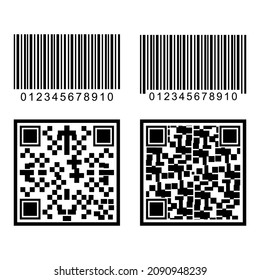 barcode and QR code icon set vector sign symbol