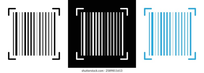 Barcode and QR code labels for scanning, retail store product ID labeling stickers. Pricing tags, serial number badges, inventory barcodes, package tracking codes vector in eps 10.