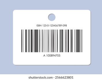 Barcode or qr code. Rectangle tag with code for scanning. Paper label or sticker. Cashless payments, transfers and electronic transactions. Flat vector illustration isolated on violet background