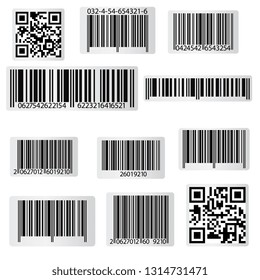 Barcode And Qr Code Sticker Collection. Vector 