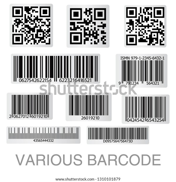 Barcode Qr Code Sticker Collection Vector Stock Vector Royalty Free