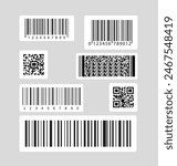 barcode and qr codes label set
