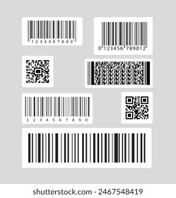 barcode and qr codes label set