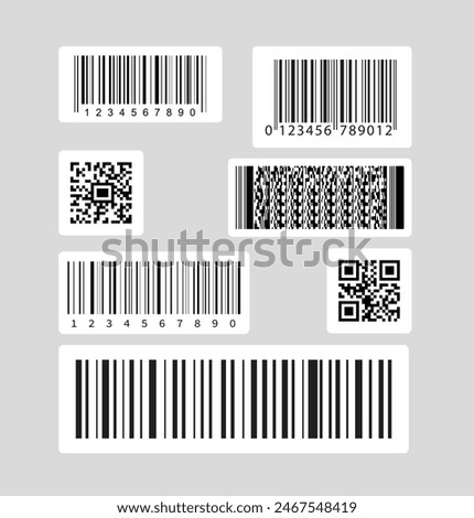 barcode and qr codes label set