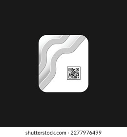 Barcode qr label with abstract white texture concept