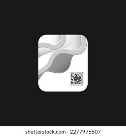 Strichcode qr-Etikett mit abstrakter weißer Textur einzeln