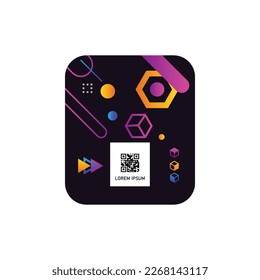 Barcode qr label with creative design