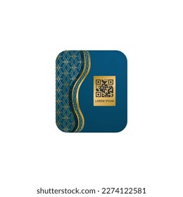 Barcode qr label and tag islamic theme vector