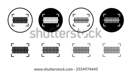 Barcode read icon Black and white outline vector