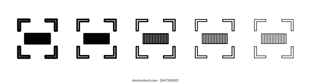 Barcode read icon graphic set. trendy stroke line style