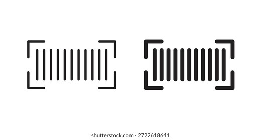 Pictograma de icono de lectura de código de barras en estilo de contorno de moda. icono, signo o símbolo.