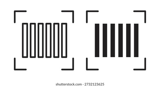 Icono de lectura de código de barras. Ilustración vectorial, plano y carrera