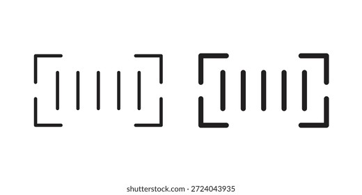 Diseño de logotipo de iconos de lectura de código de barras, iconos de pictograma