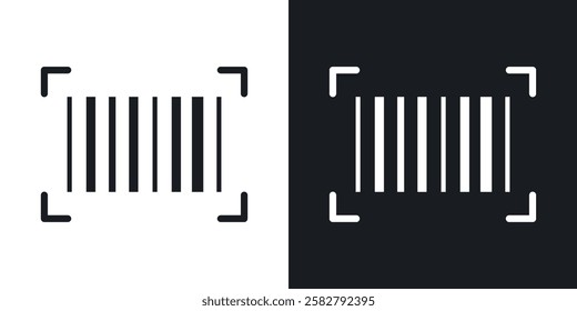 Barcode read icons set vectors black and colored style