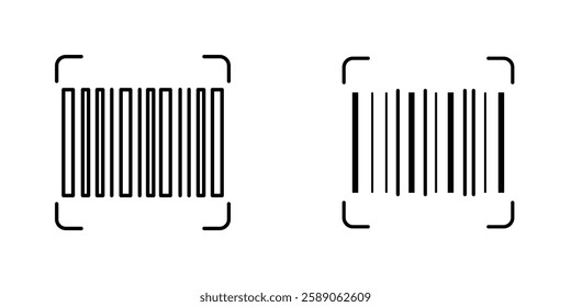 Barcode read icons thin line illustrations designs