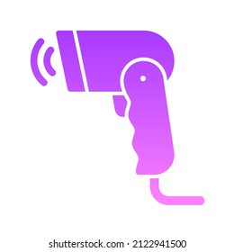 Barcode Reader Glyph Gradient Icon Design