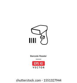 Barcode Reader Icon. Ecommerce Isolated On White Background. With Line Style. Barcodel Icon. EPS10 - Vector