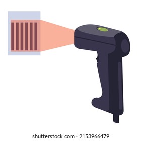 Barcode reader isolated concept. Vector flat cartoon graphic design illustration