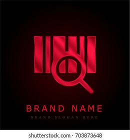 Barcode red chromium metallic logo