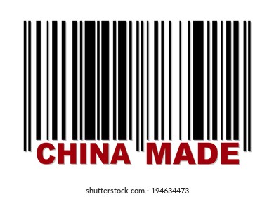 Barcode with red label China Made
