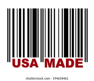 Barcode with red label USA Made