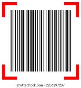 barcode with red scanner on white,vector illustration.