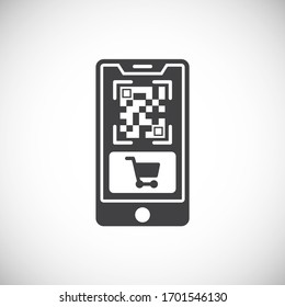Barcode related icon on background for graphic and web design. Creative illustration concept symbol for web or mobile app.