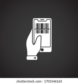 Barcode related icon on background for graphic and web design. Creative illustration concept symbol for web or mobile app.