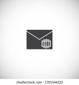 Icono relacionado con código de barras en segundo plano para diseño gráfico y web. Símbolo de concepto de ilustración creativa para aplicación web o móvil.