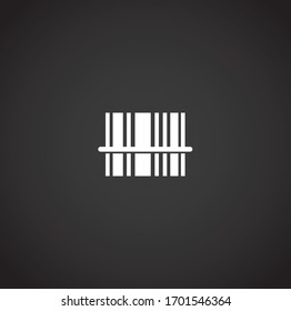 Icono relacionado con código de barras en segundo plano para diseño gráfico y web. Símbolo de concepto de ilustración creativa para aplicación web o móvil.