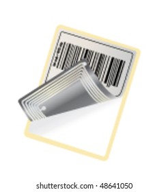 barcode with RFID chip (vector)