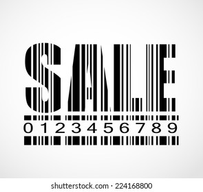 Barcode Sale Sign  Image Vector Illustration 