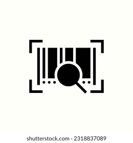barcode, scan, code, search icon, isolated glyph icon in light background, perfect for website, blog, logo, graphic design, social media, UI, mobile app