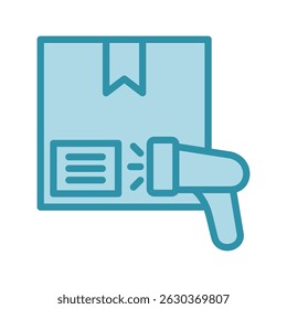 Barcode Scan dual tone blue color, mini illustration icon. use for modern concept, print, UI, UX kit, web and app development. Vector related to sales, logistic and ecommerce