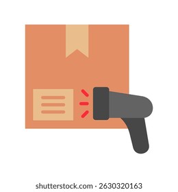 Barcode Scan flat color, mini illustration icon. use for modern concept, print, UI, UX kit, web and app development. Vector related to sales, logistic and ecommerce