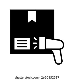 Barcode Scan glyph, mini illustration icon. use for modern concept, print, UI, UX kit, web and app development. Vector related to sales, logistic and ecommerce