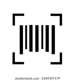 Barcode scan icon. Black bar code pictogram for designation.