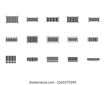 Barcode Scan Icon Element Set