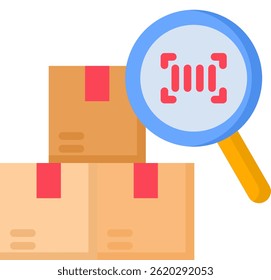 Ilustração de vetor plano de ícone de digitalização de código de barras