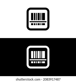 Barcode scan icon isolated of flat style design on black and white background