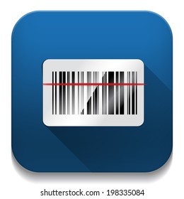 barcode scan icon With long shadow over app button