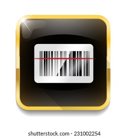 barcode scan icon With long shadow over app button
