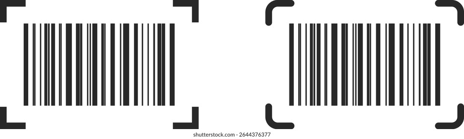 Barcode scan icon. Scan me text. Smartphone usage. barcode sign. payment and identification. Simple digital scanning 