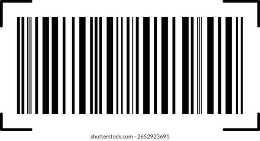 Ícone de digitalização de código de barras. código de barras de vetor. Simples código de barras falso. Ícone de distribuição de produto do código de barras Digitalize meu texto. Uso do smartphone. pagamento e identificação. Digitalizar coleção de estrutura de tópicos de ícone de código de barras 
