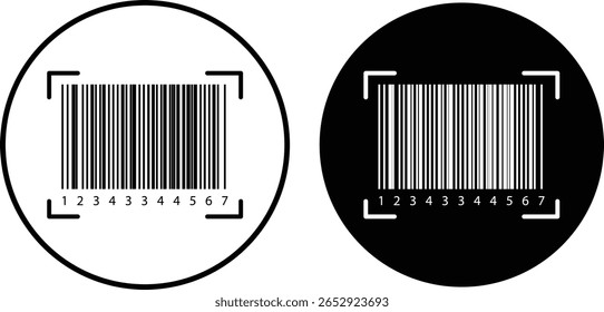 Ícone de digitalização de código de barras. código de barras de vetor. Simples código de barras falso. Ícone de distribuição de produto do código de barras Digitalize meu texto. Uso do smartphone. pagamento e identificação. Digitalizar coleção de estrutura de tópicos de ícone de código de barras 

